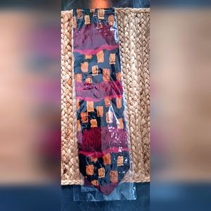 Daniel De Fasson Neck Tie 100% silk burgundy black gold NWT